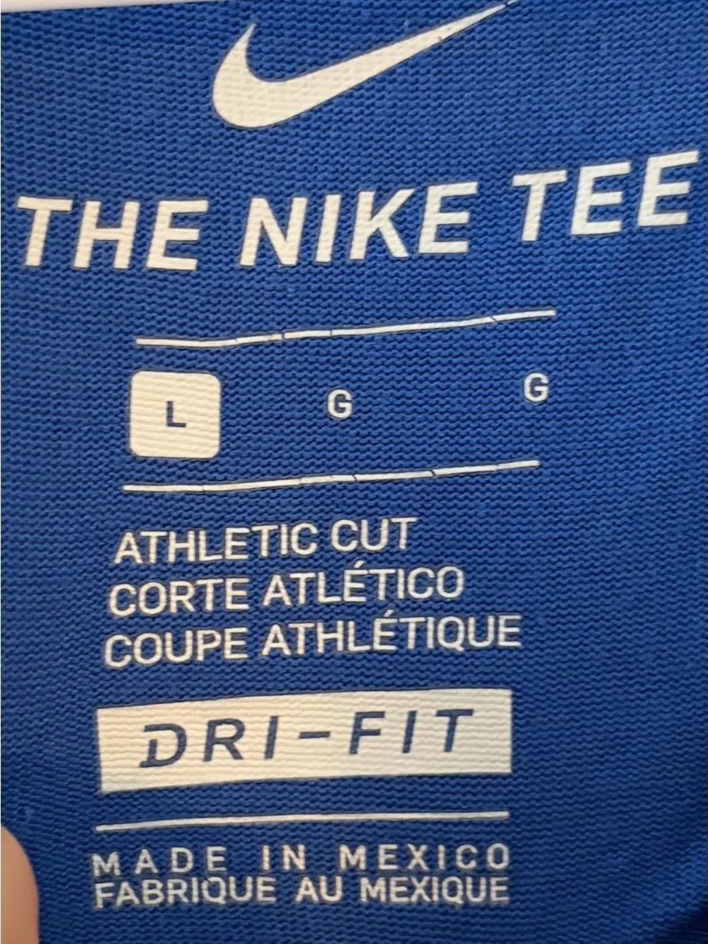 Nike Baseball Three Up 3 Down Dodger Blue White Dri Fit Tee T Shirt-Mens Larg